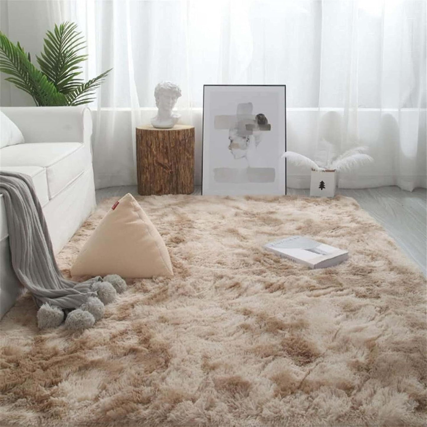 230 x 160 Large Soft Comfortable Shag Rug Tan