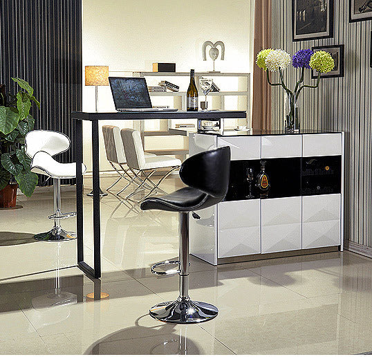 Set of 2 Designer PU Leather Bar Stools Modern White