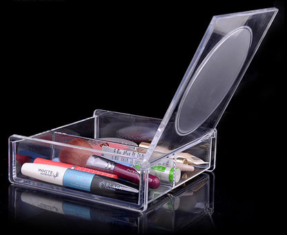 Portable Makeup Organizer with Large Mirror for Crystal Clear Cosmetic Storage