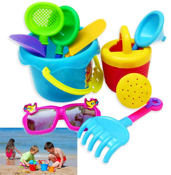 2 x 9PCS Sand Toy Set with 9PCS and 2 Buckets for Beach Fun