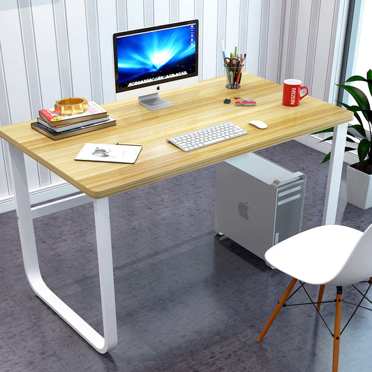 Oak Wood and Steel Computer Desk for Home Office