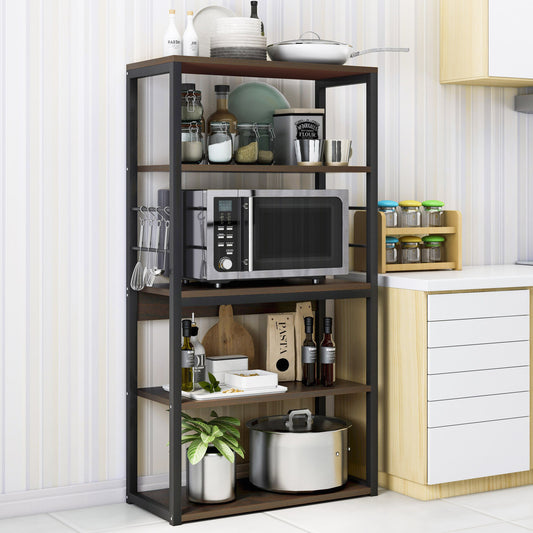 Kitchen Storage Shelf Organizer Black Walnut