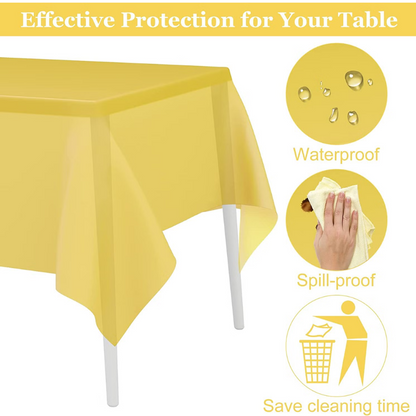 Large Rectangle Party Tablecloth Disposable White Elegant Table Cover