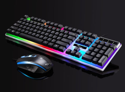 RGB Wired Gaming Keyboard and Mouse Combo Set Black Backlit