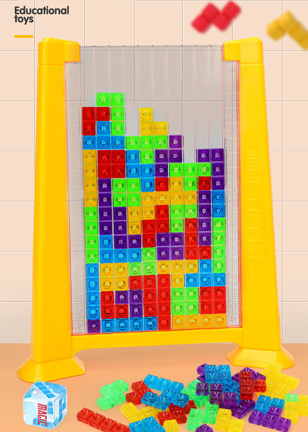 3D Tetris Puzzle Board Game Toy Set for Kids and Adults