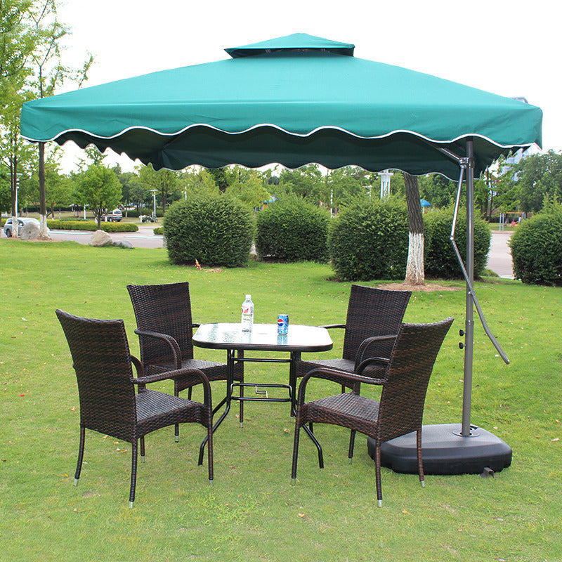 Large Square Cantilever Outdoor Umbrella UV Protection Green