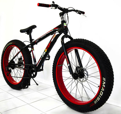 Heavy Duty Fat Tire Mountain Bike Premium Red & Black