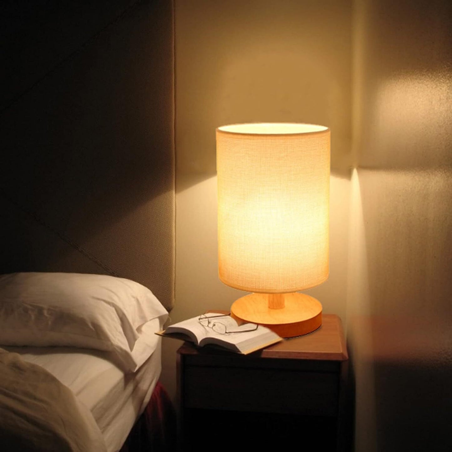 Elegant Wooden LED Table Lamp Night Light for Cozy Ambiance