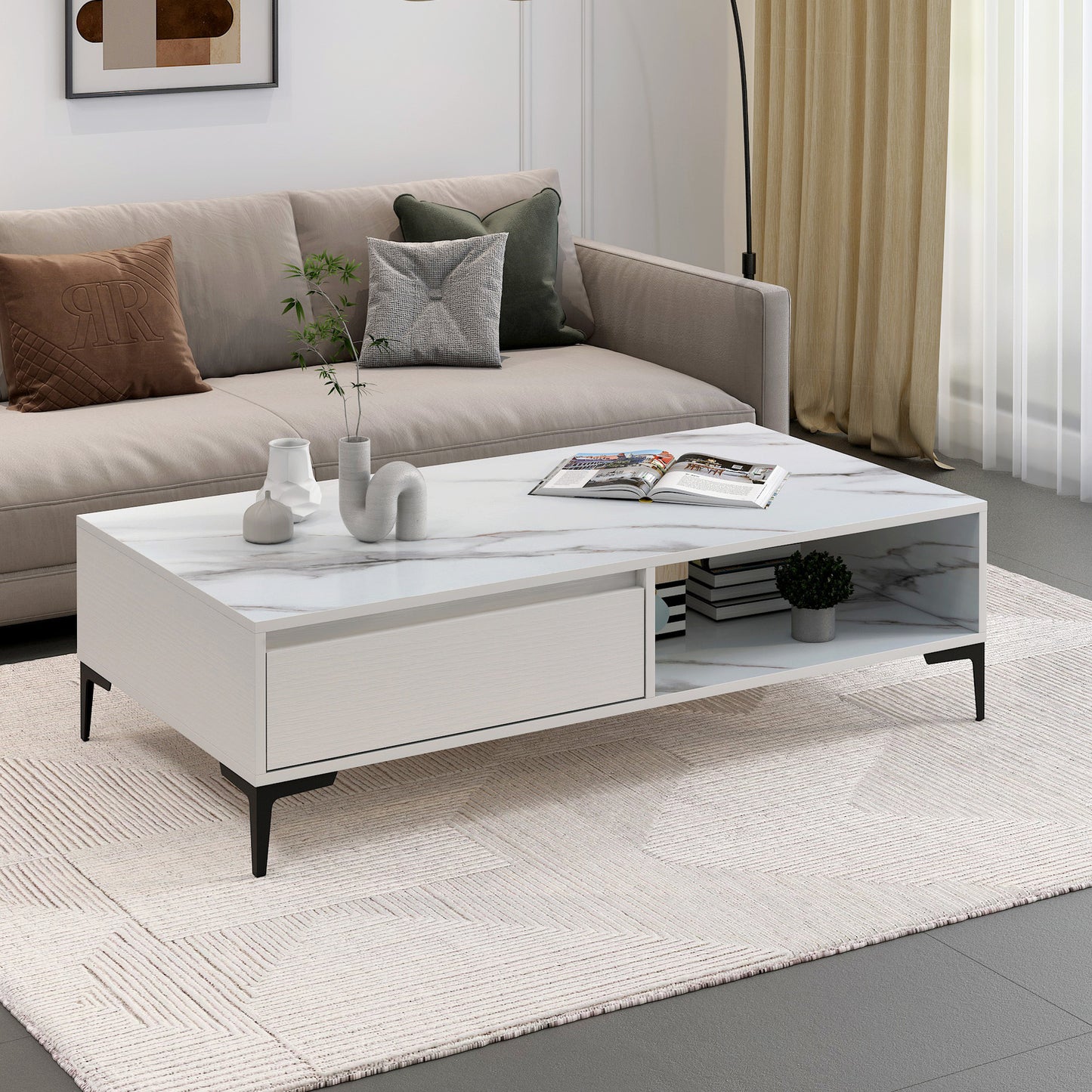 Miro Large Modern Coffee Table with Hidden Storage