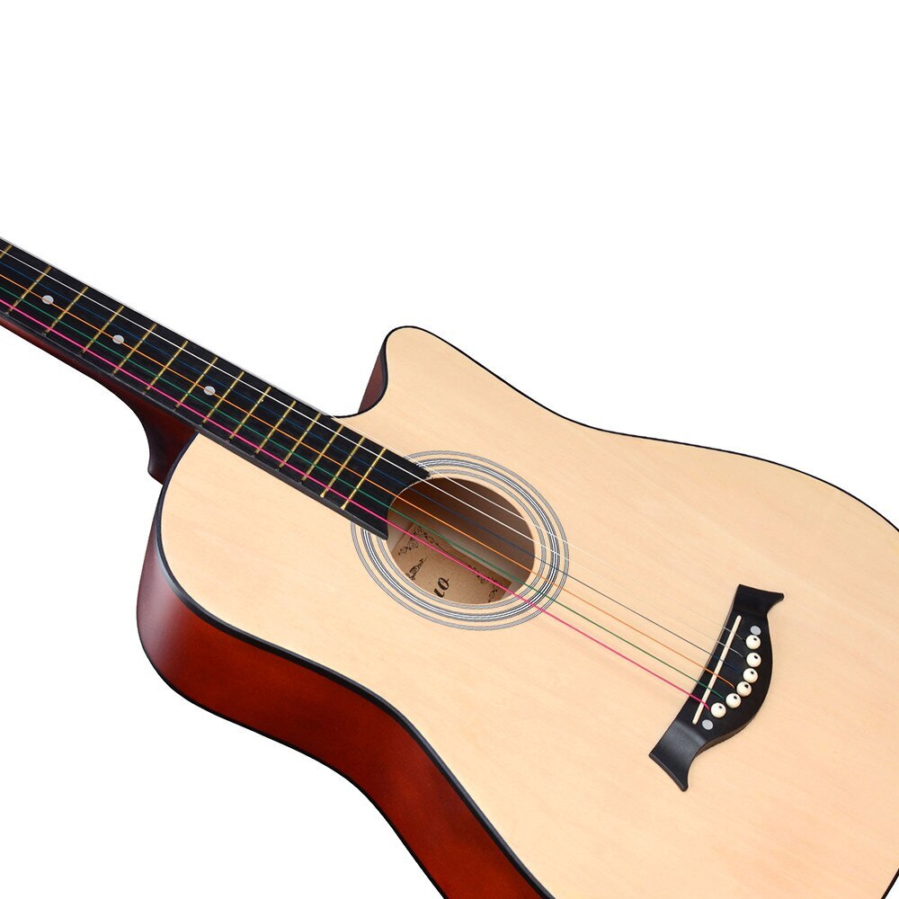 38" Natural Wood Acoustic Guitar for Beginners and Professionals