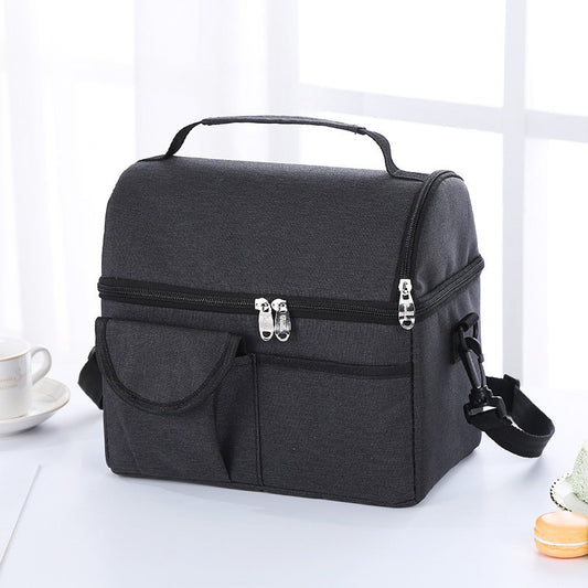 Portable Insulated Lunchbox Cooler Bag for Outdoor Food Storage Black