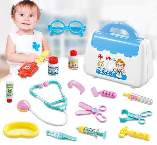 Kids Doctor Playset 15PC Medical Kit for Pretend Play Blue