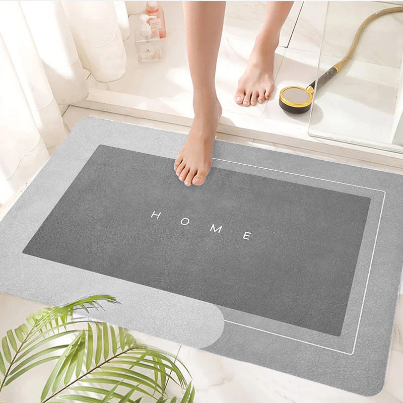 60 x 90 Super Absorbent Non-Slip Bath Door Mat Light Grey