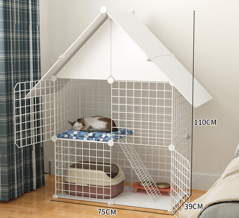 Spacious Metal Wire Cat Cage Detachable Playpen Crate House