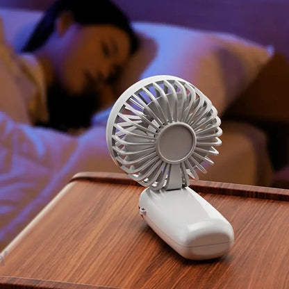 Portable USB Rechargeable Handheld Fan with Adjustable Speeds and LED Display