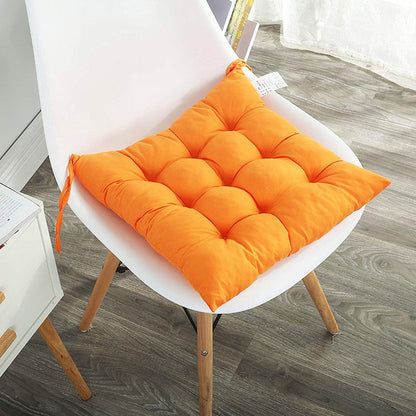 Comfortable Cotton Seat Cushion for Dining or Office Chair Orange