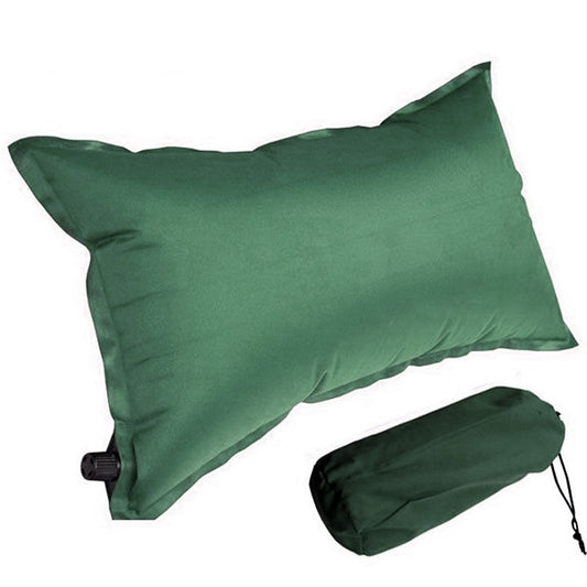 Self-Inflating Premium Travel Pillow with Carry Bag Green