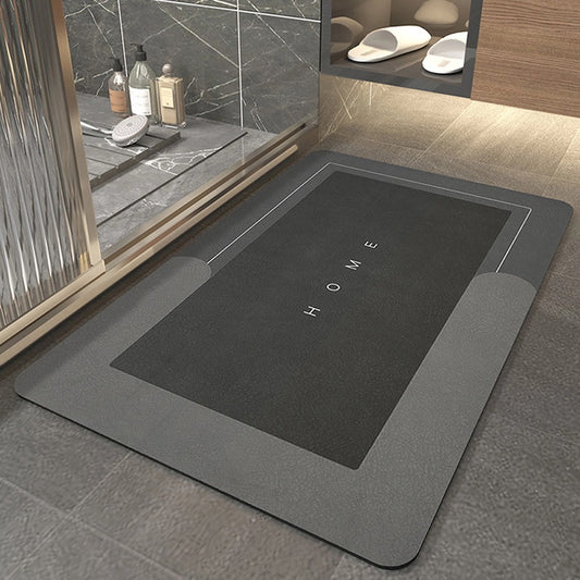 60 x 90 Super Absorbent Non-Slip Bath Door Mat Dark Grey