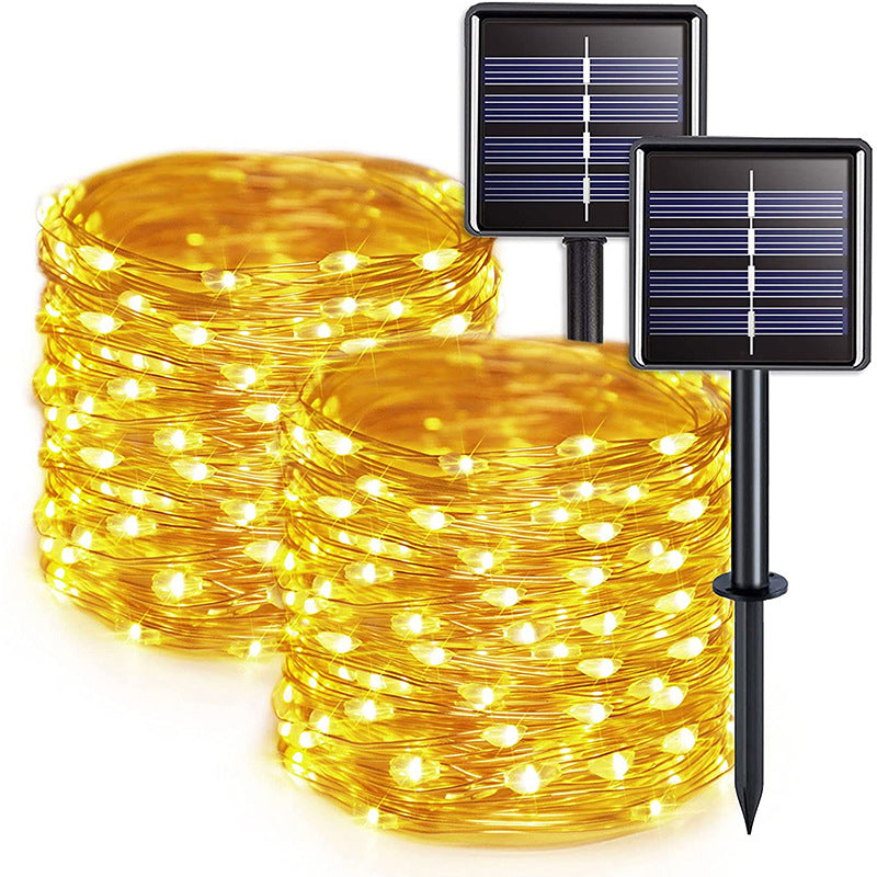 12m 100-LED Solar-Powered String Lights for Outdoor Garden Patio Decor