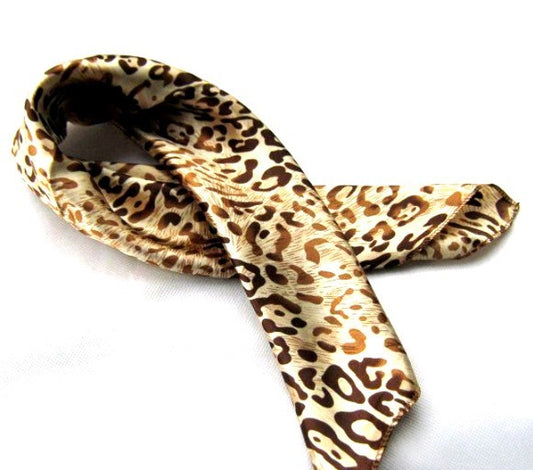 Elegant Leopard Print Silky Scarf for Women