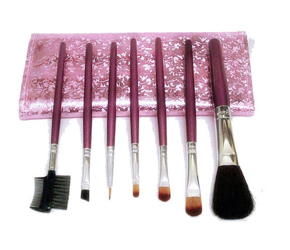 7 Piece Professional Makeup Brush Set with Stylish Purse