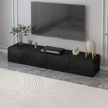 2 Piece Claro Elegant Wooden Coffee Table and 2m TV Cabinet Set Black