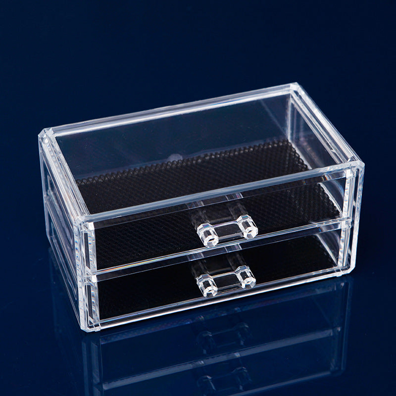 Clear Crystal 2-Drawer Cosmetic and Jewelry Organizer Box