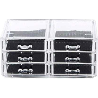 6-Drawer Crystal Clear Acrylic Makeup Organizer Jewellery Storage Box