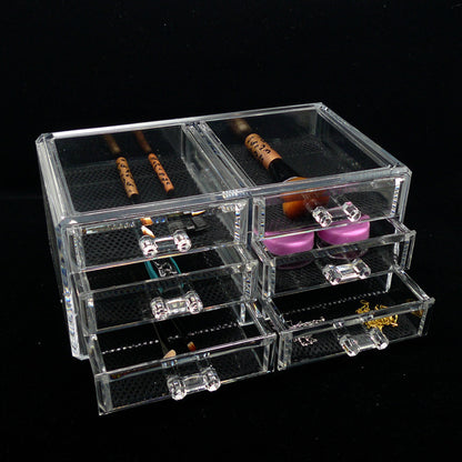 6-Drawer Crystal Clear Acrylic Makeup Organizer Jewellery Storage Box