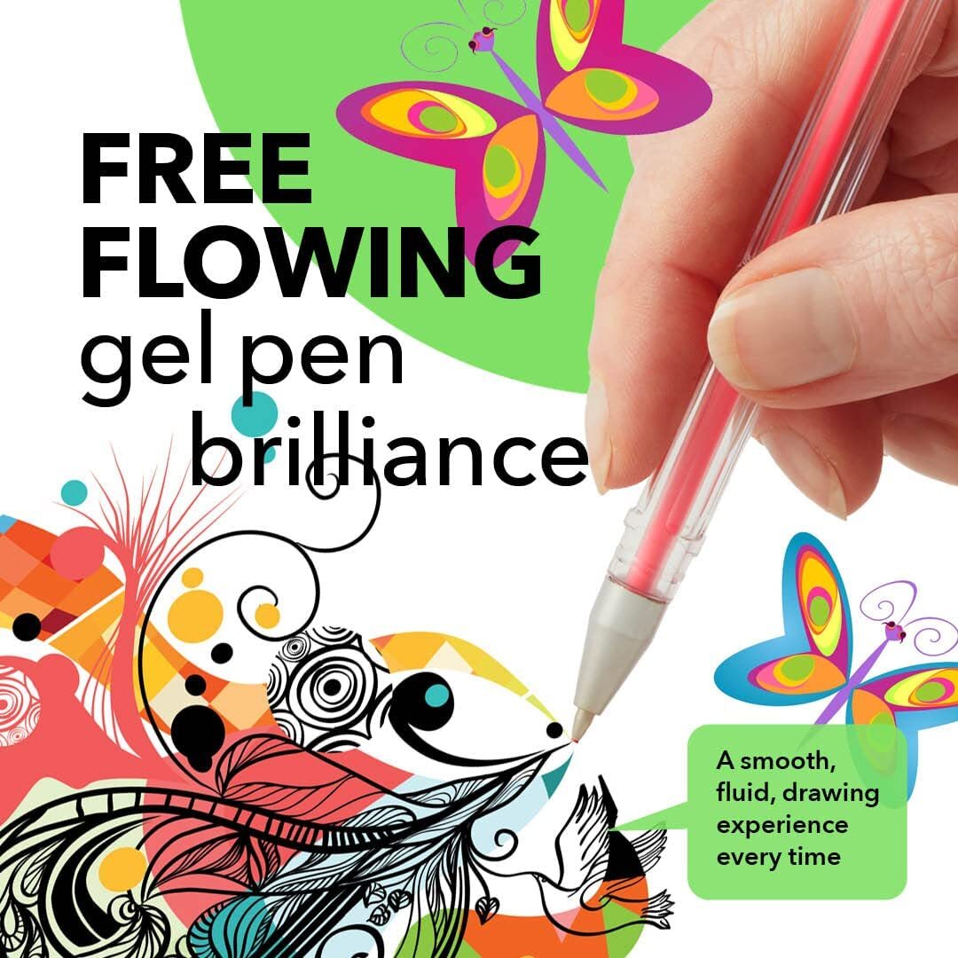 100 Pack Gel Pens Set for Adult Coloring Drawing and Crafting