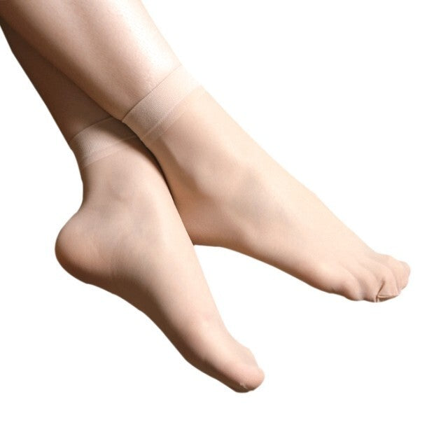 5 Pack Ladies Sheer Ankle Socks Nude