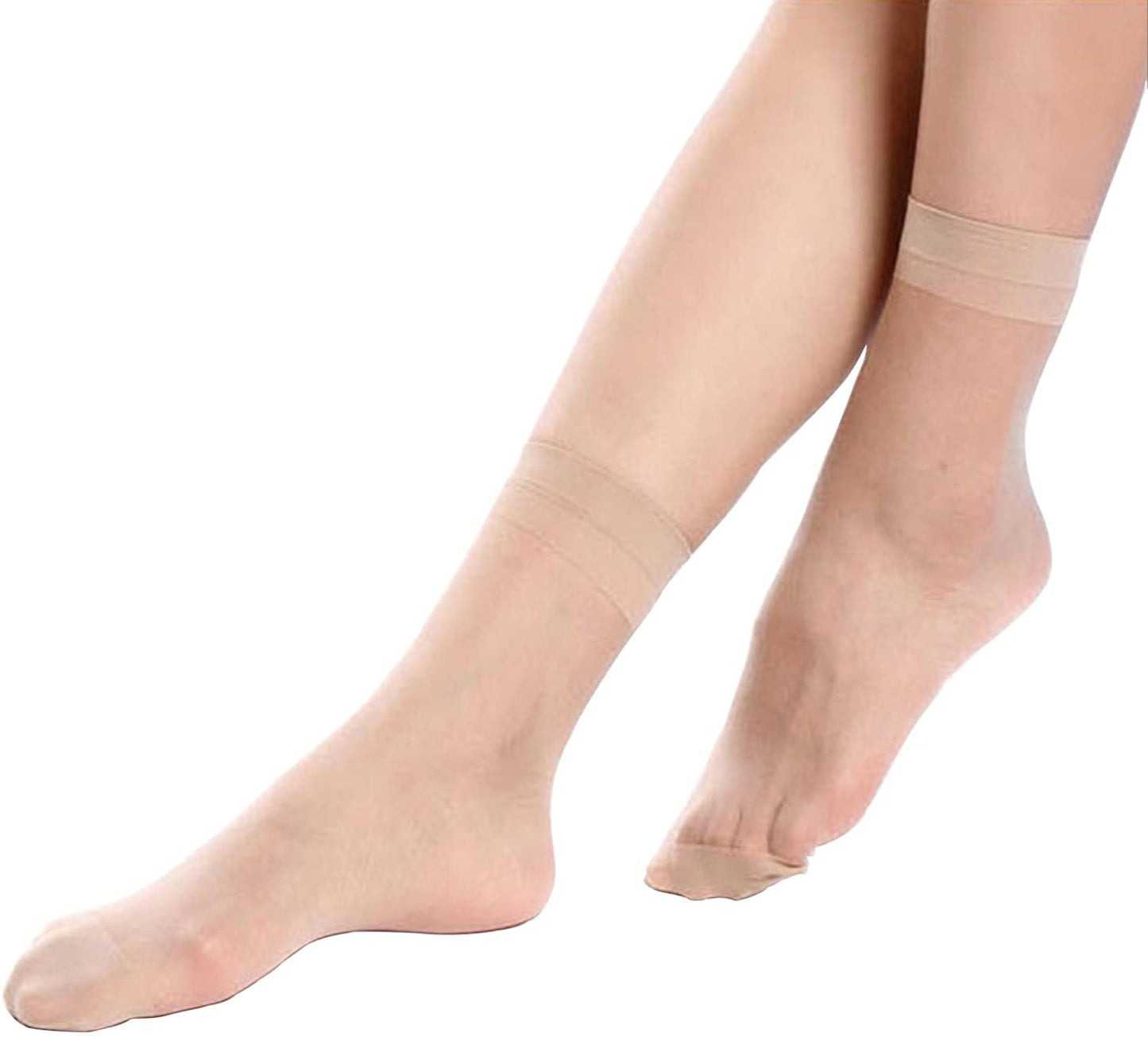 5 Pack Ladies Sheer Ankle Socks Nude