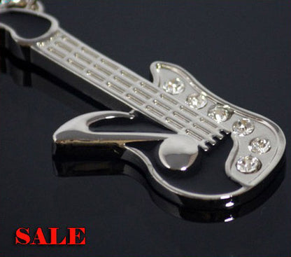 Electric Guitar Keychain Metal Keyring for Music Lovers