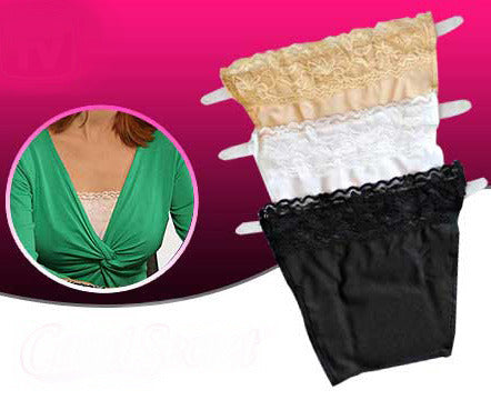 3 Pack Lace Cami Secret Clip on Camisoles Custom Cleavage Control Set