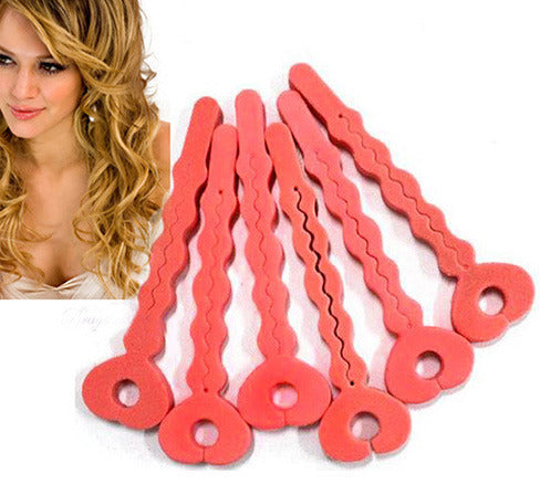 6 Pack Soft Hair Curlers for Spiral Curls DIY Salon Tool Pink