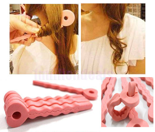 12 Pack Soft Hair Curlers for Spiral Curls DIY Salon Tool Pink