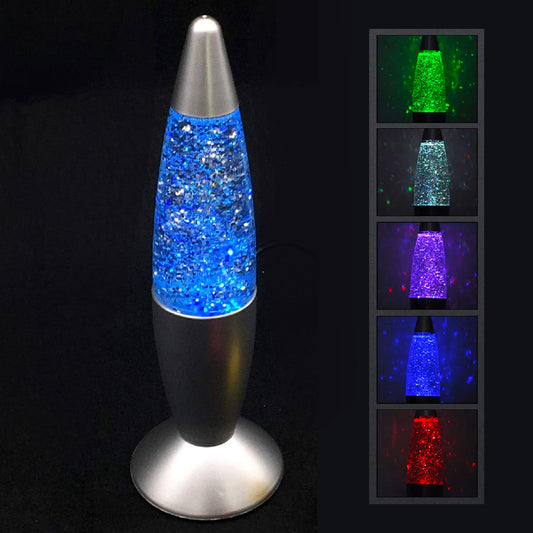 USB-Powered Color-Changing Glitter Motion Lava Lamp Sparkling LED Night Light