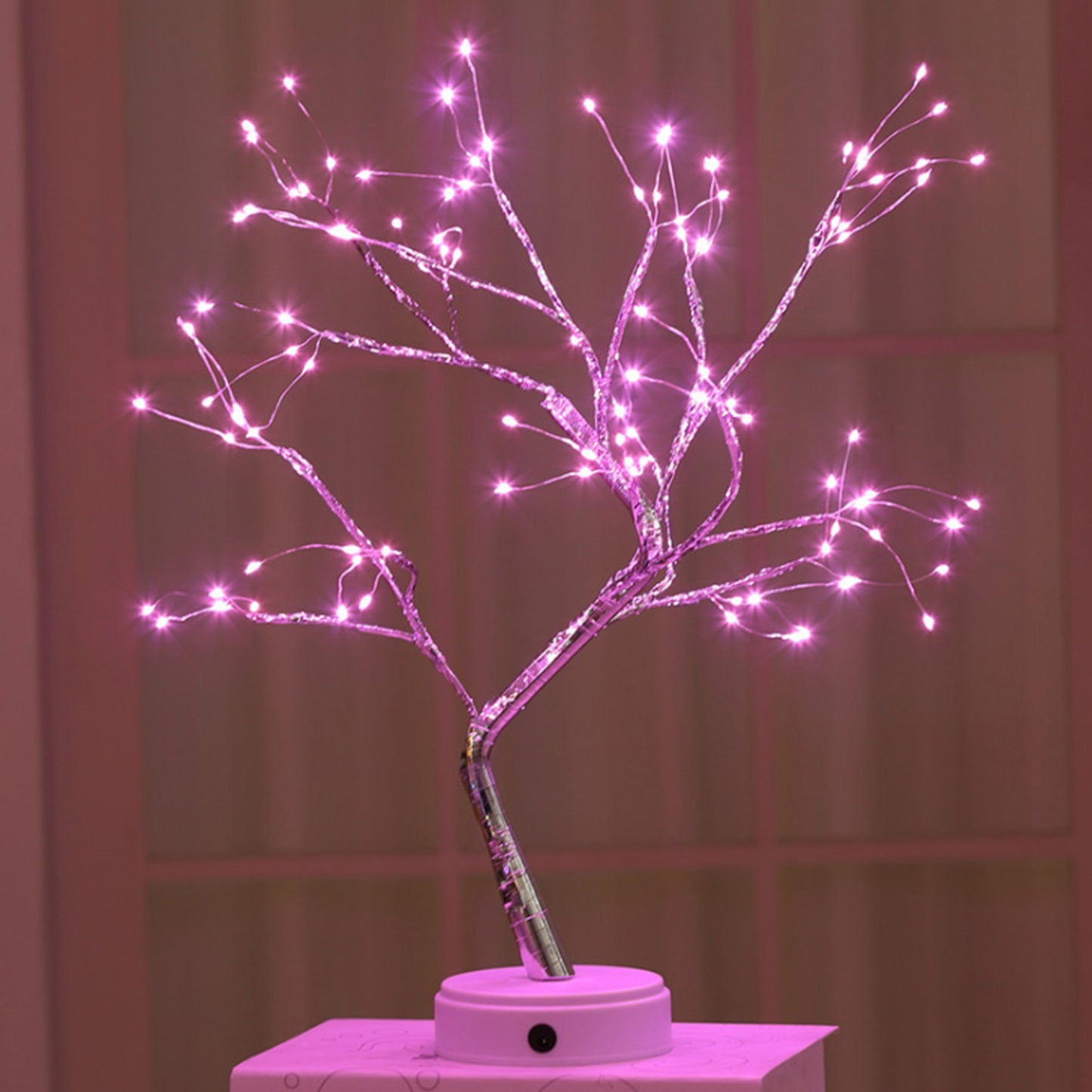 108 LED Firefly Fairy Light Spirit Tree Lamp Home Decor Pink