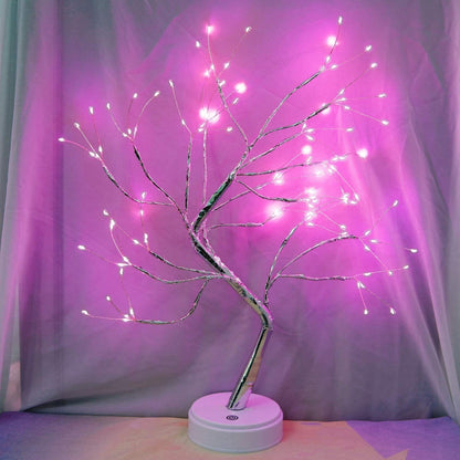 108 LED Firefly Fairy Light Spirit Tree Lamp Home Decor Pink