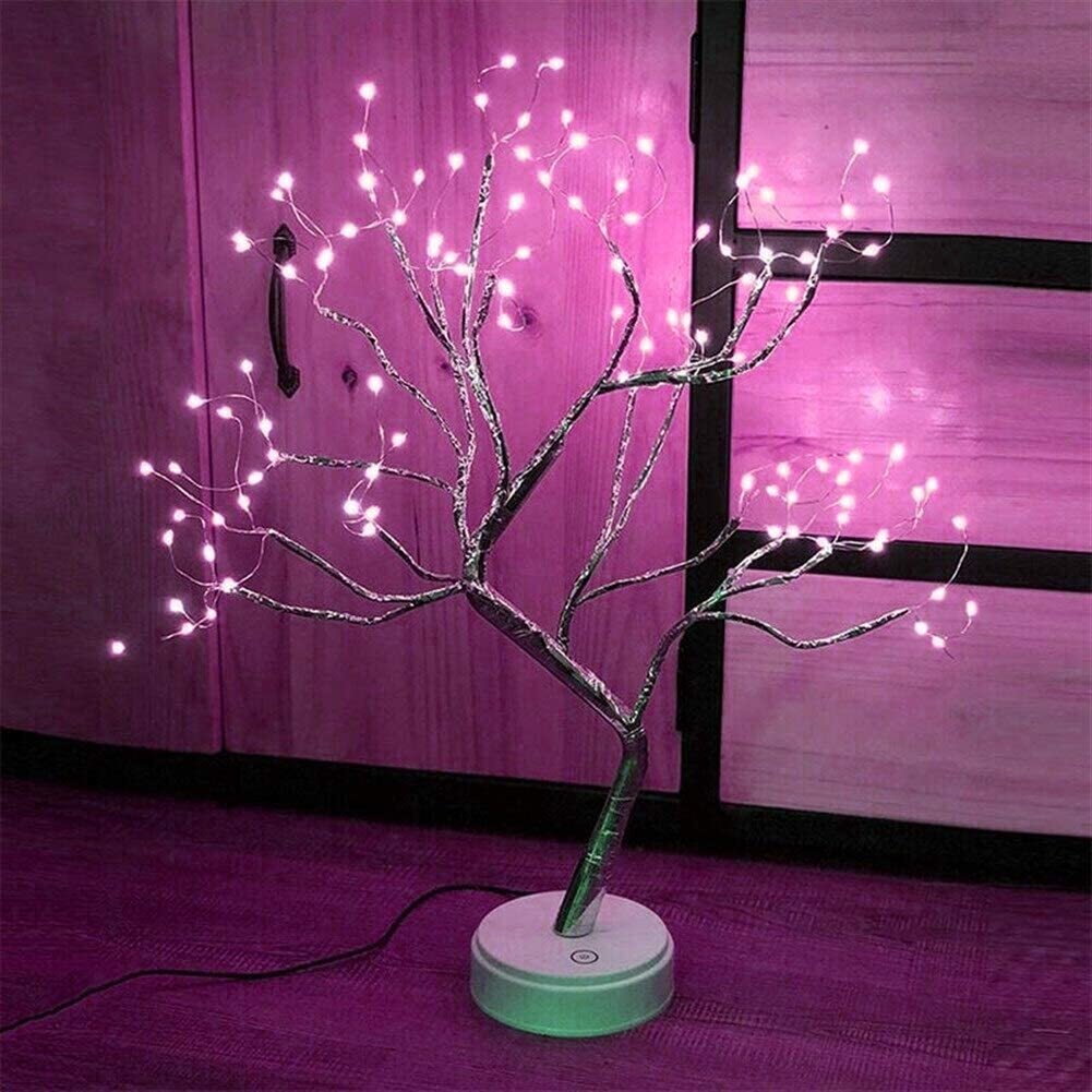 108 LED Firefly Fairy Light Spirit Tree Lamp Home Decor Pink