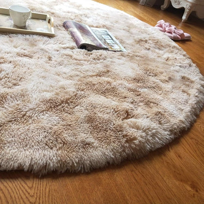 Infinity Round Soft Comfort Shag Rug Tan