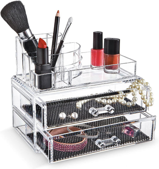 Elegant Crystal Clear Acrylic Makeup Organizer Storage Container