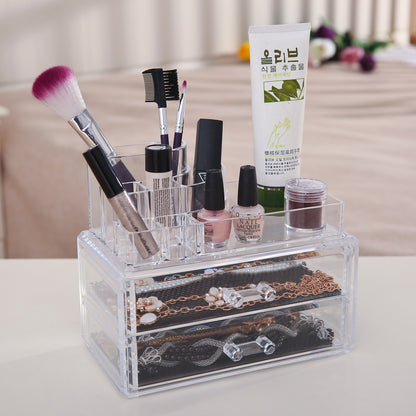 Elegant Crystal Clear Acrylic Makeup Organizer Storage Container