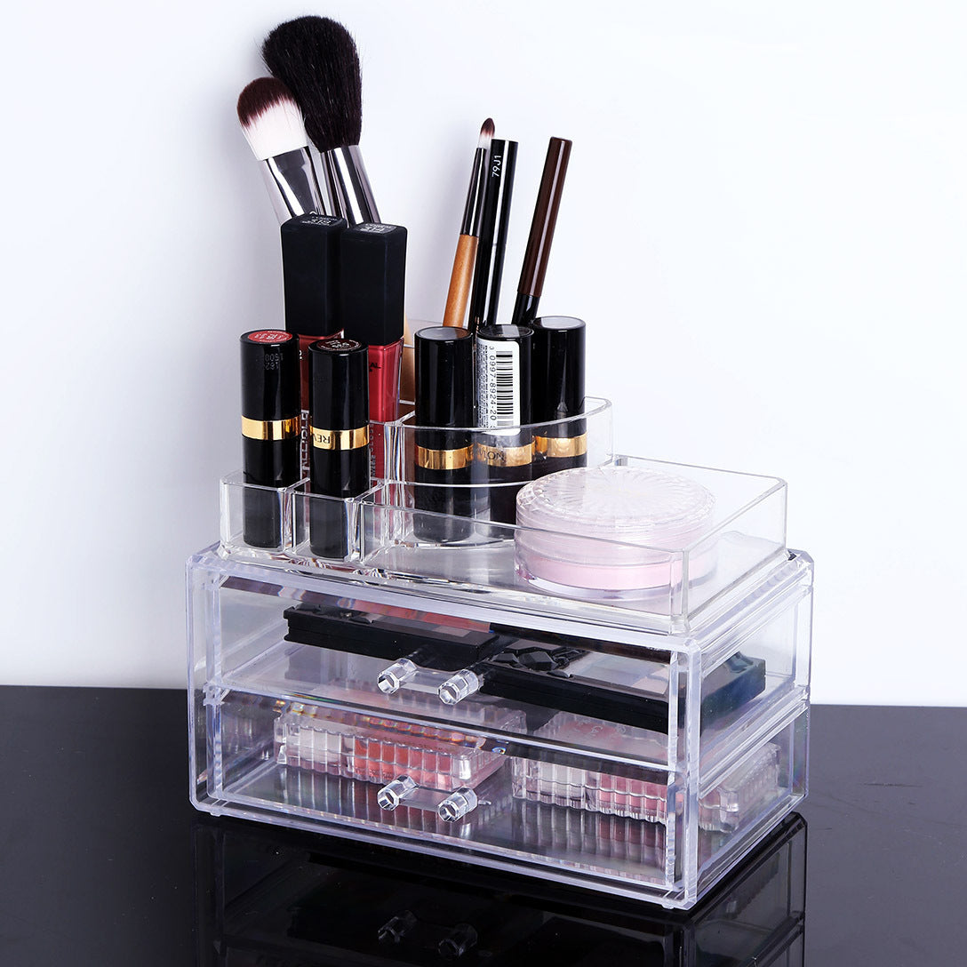 Elegant Crystal Clear Acrylic Makeup Organizer Storage Container