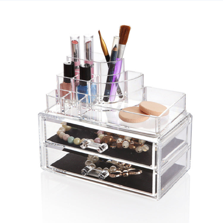 Elegant Crystal Clear Acrylic Makeup Organizer Storage Container