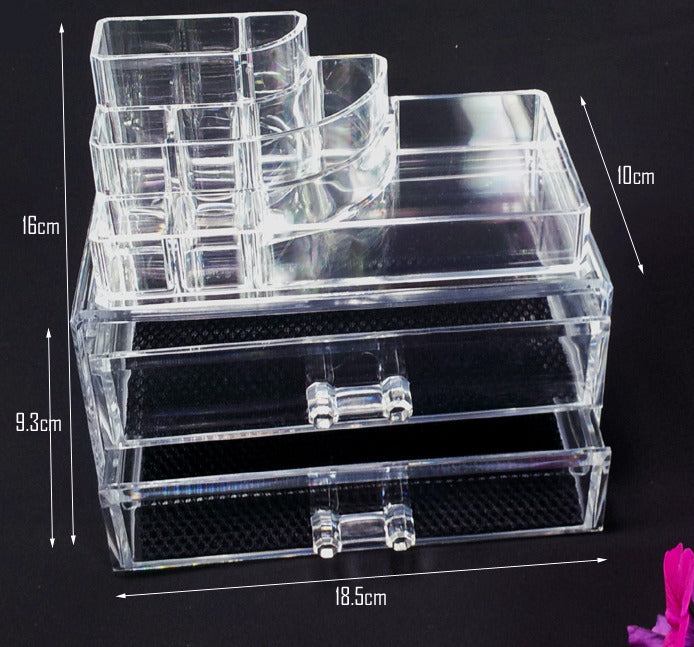 Elegant Crystal Clear Acrylic Makeup Organizer Storage Container