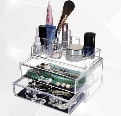 Elegant Crystal Clear Acrylic Makeup Organizer Storage Container