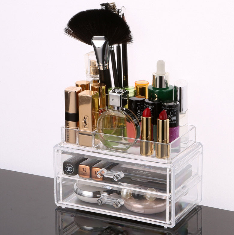 Elegant Crystal Clear Acrylic Makeup Organizer Storage Container