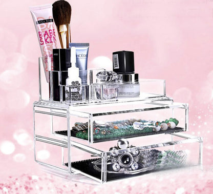 Elegant Crystal Clear Acrylic Makeup Organizer Storage Container