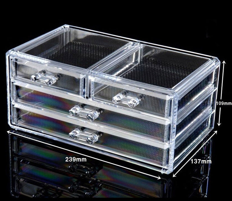 Large Acrylic Makeup Organizer with Drawers Jewellery Storage Box